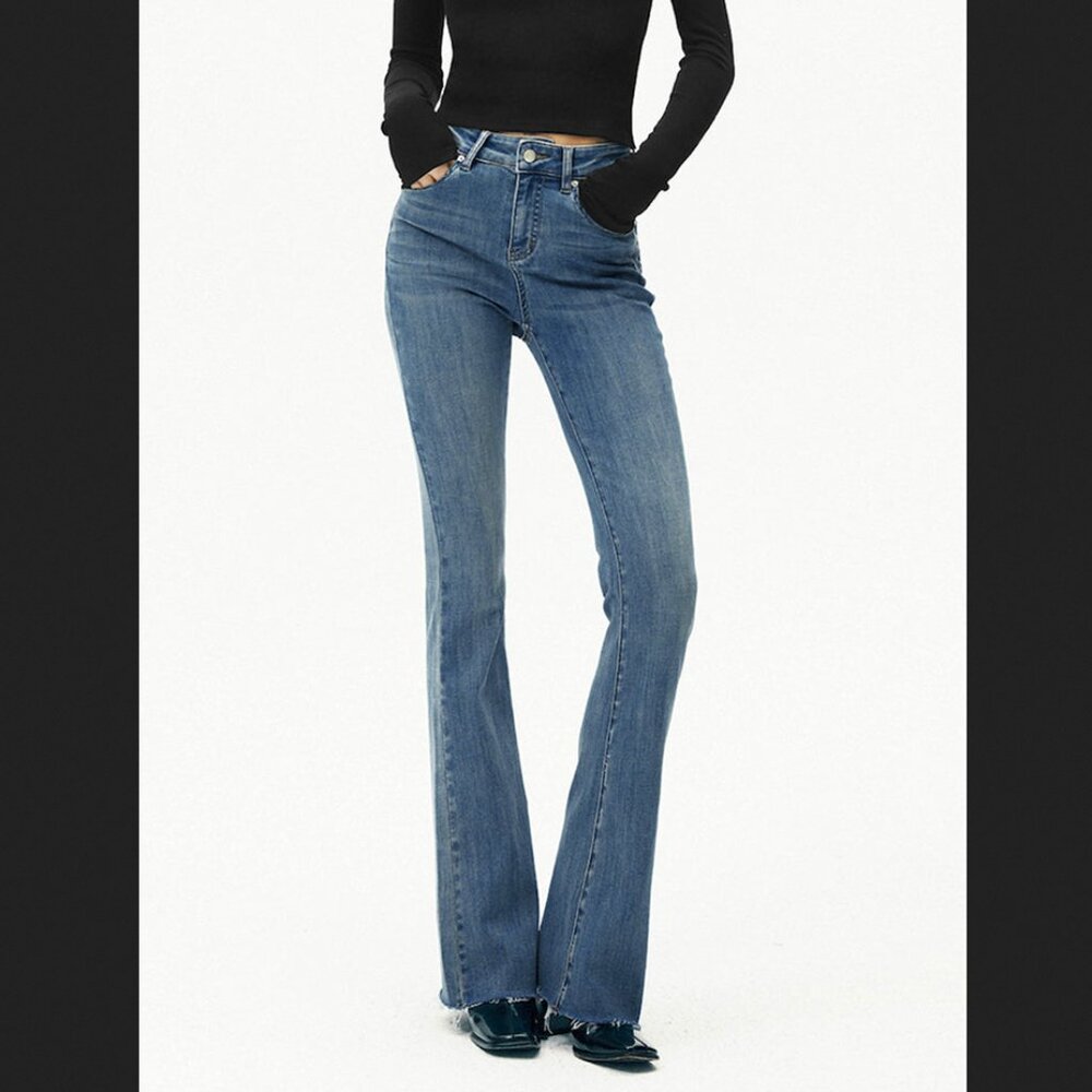 Commense XS Blue Denim High Waist Bootcut Jeans NEW NWT
